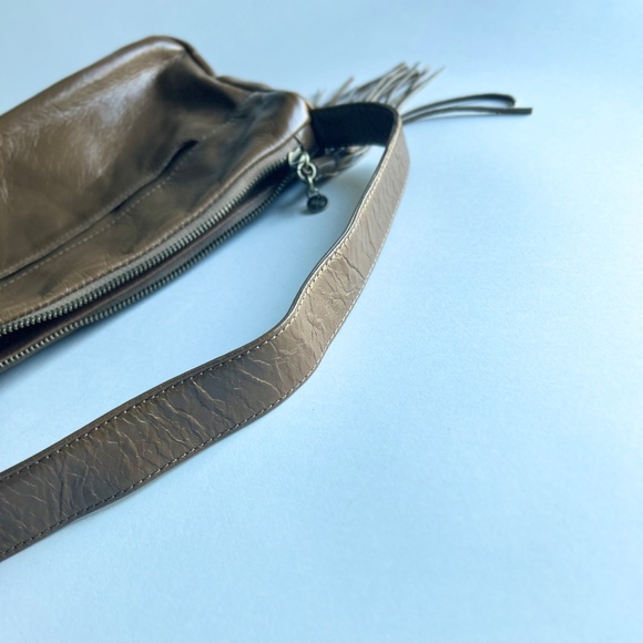 Hobo Brown Khaki Leather Tote Shoulder Bag - Picture 13 of 13